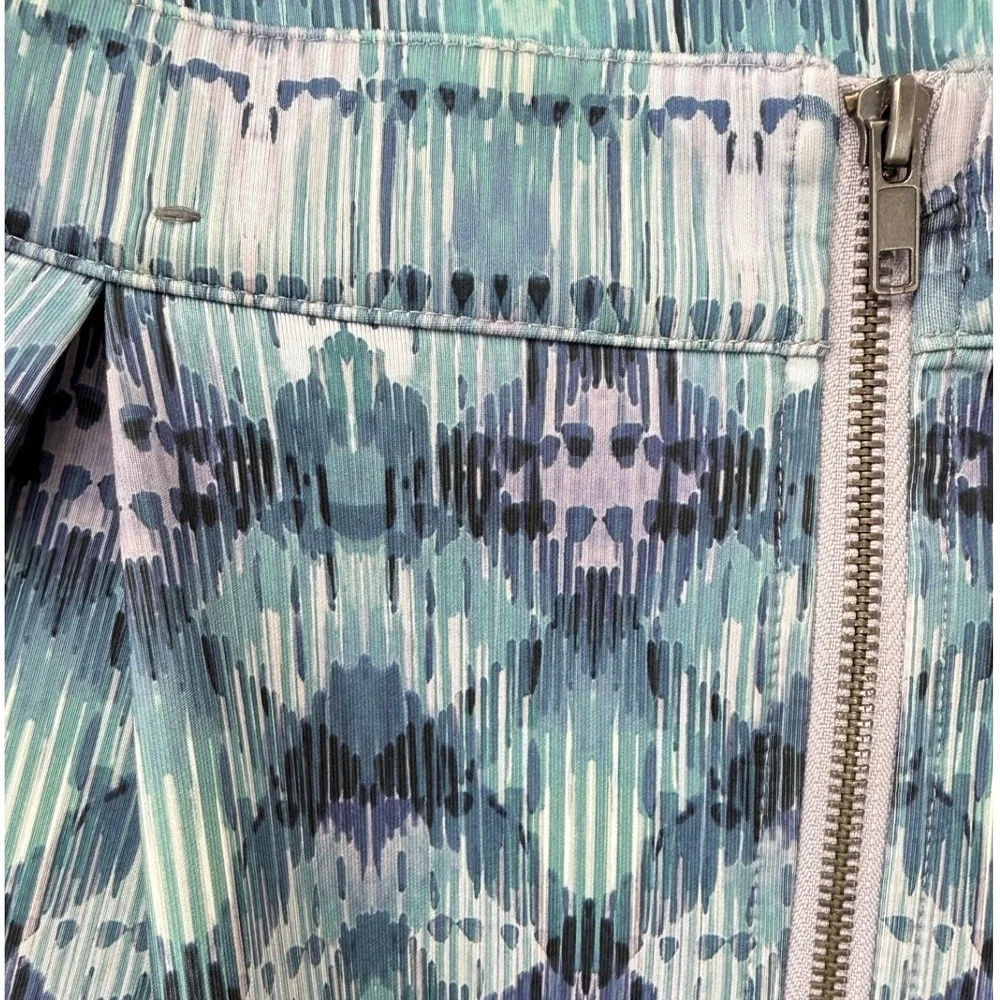 Aeropostale Skater Skirt Womens XL Pleated Blue Ikat Print Regular Fit Boho 15in